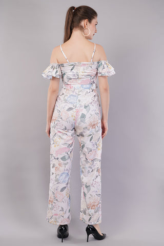 Women Floral Print Off-Shoulder Jumpsuit
