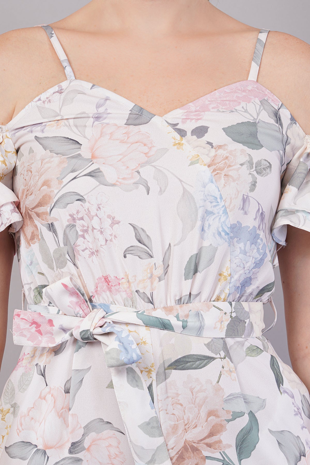 Women Floral Print Off-Shoulder Jumpsuit