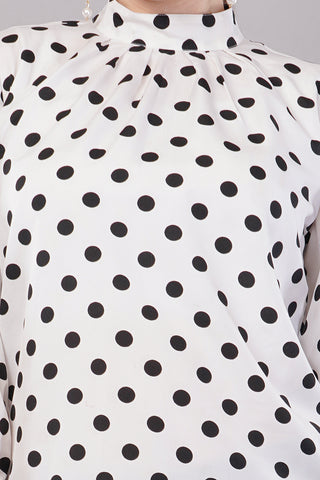 Women’s Black Polka Dot Printed Top