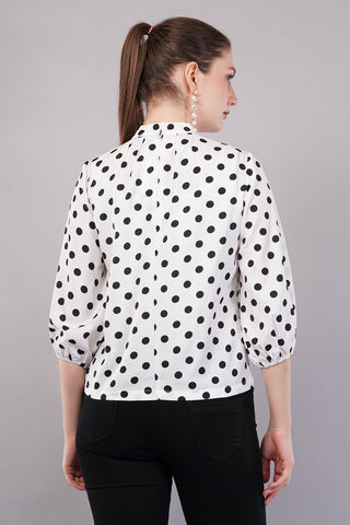 Women’s Black Polka Dot Printed Top