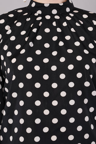 Women’s White Polka Dot Printed Top