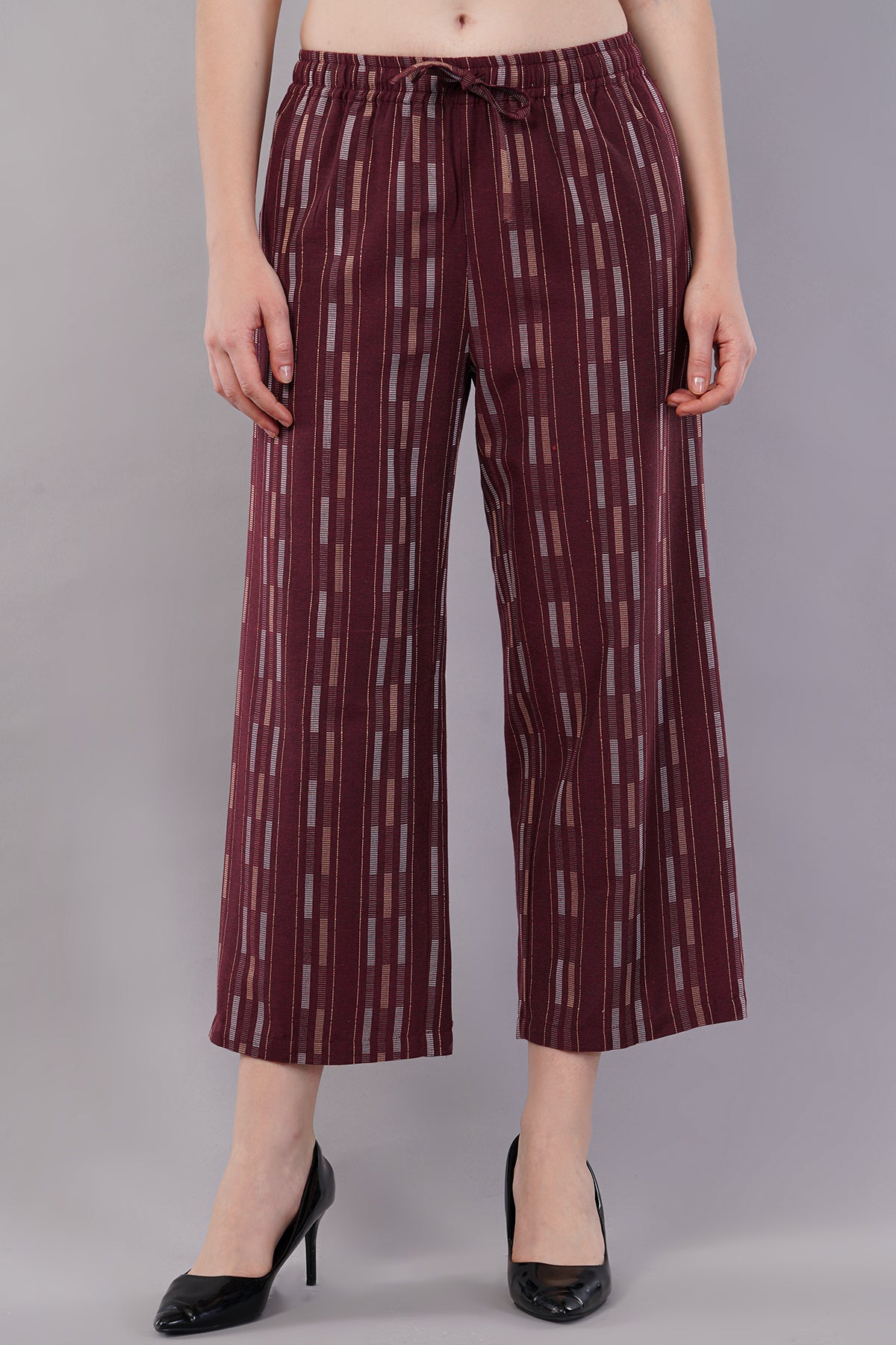 Striped Wide Legged Trousers for Women