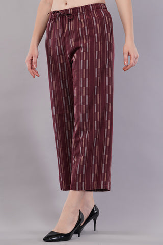 Striped Wide Legged Trousers for Women