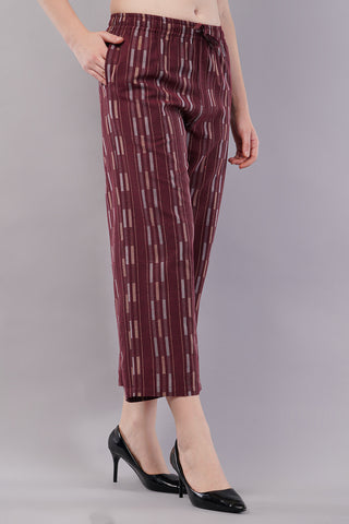 Striped Wide Legged Trousers for Women