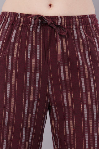 Striped Wide Legged Trousers for Women