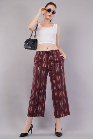 Striped Wide Legged Trousers for Women