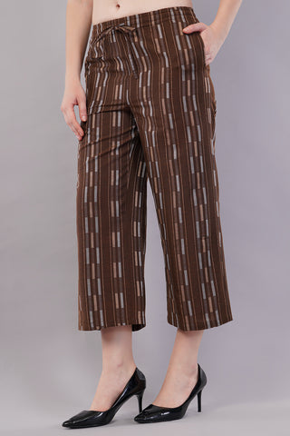 Striped Wide Legged Trousers for Women