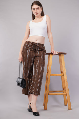Striped Wide Legged Trousers for Women
