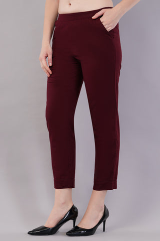 Flat-Front Slim Fit Pants with Insert Pockets