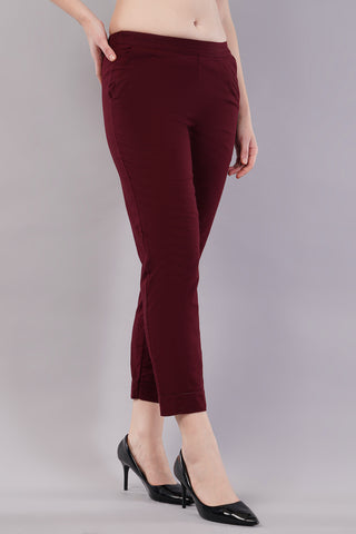Flat-Front Slim Fit Pants with Insert Pockets