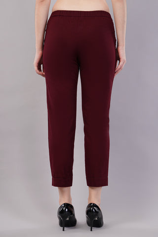 Flat-Front Slim Fit Pants with Insert Pockets