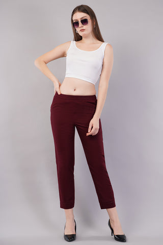 Flat-Front Slim Fit Pants with Insert Pockets