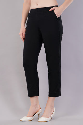 Flat-Front Slim Fit Pants with Insert Pockets