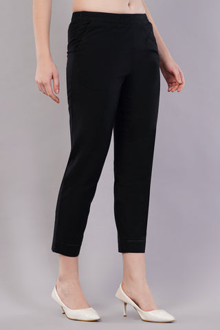 Flat-Front Slim Fit Pants with Insert Pockets