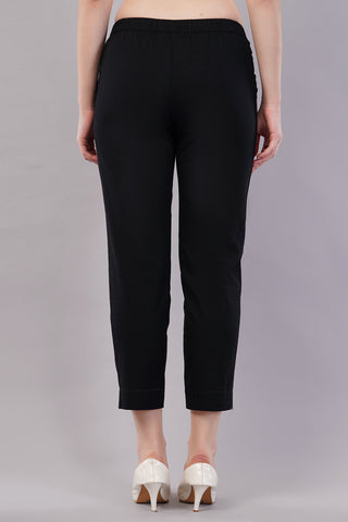 Flat-Front Slim Fit Pants with Insert Pockets
