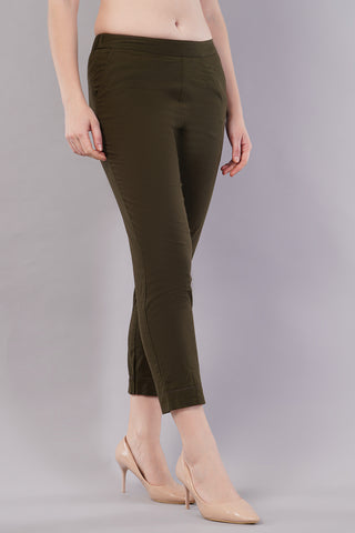 Flat-Front Slim Fit Pants with Insert Pockets