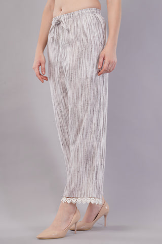 Striped Wide Legged Trousers for Women