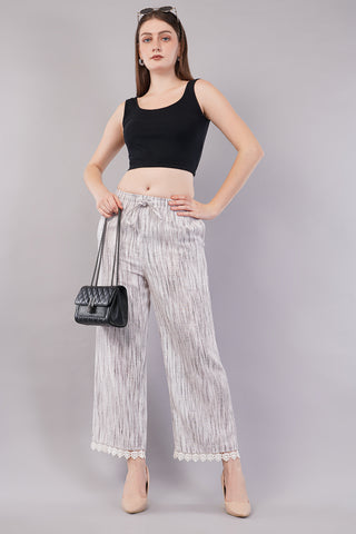 Striped Wide Legged Trousers for Women