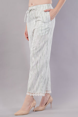 Striped Wide Legged Trousers for Women