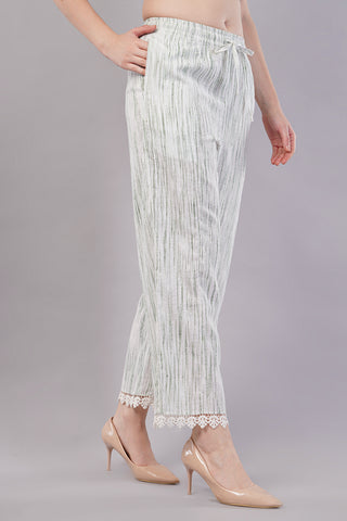Striped Wide Legged Trousers for Women