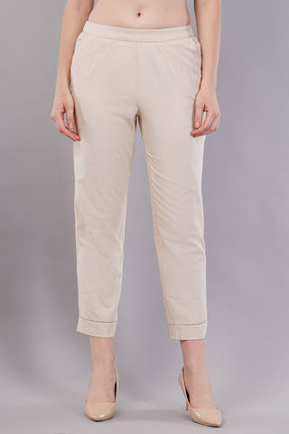 Flat-Front Slim Fit Pants with Insert Pockets
