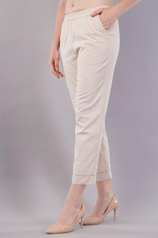 Flat-Front Slim Fit Pants with Insert Pockets
