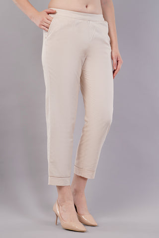 Flat-Front Slim Fit Pants with Insert Pockets