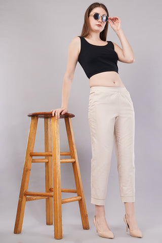 Flat-Front Slim Fit Pants with Insert Pockets