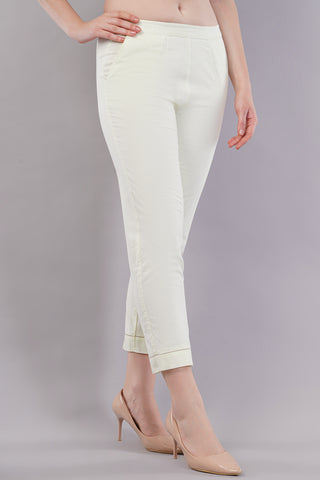 Flat-Front Slim Fit Pants with Insert Pockets
