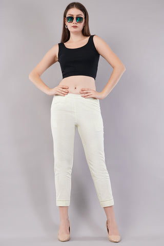 Flat-Front Slim Fit Pants with Insert Pockets