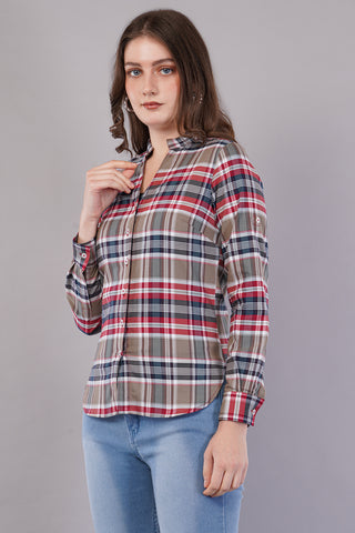 Checked Shirt with Roll-Up Tabs