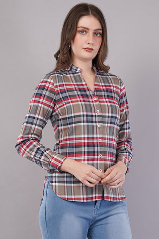 Checked Shirt with Roll-Up Tabs