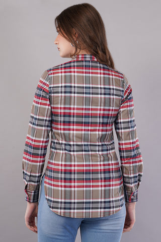 Checked Shirt with Roll-Up Tabs