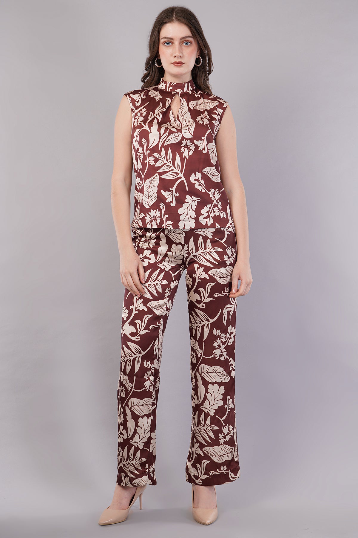 Women's Satin Ankle Length Co-Ord Set for Women