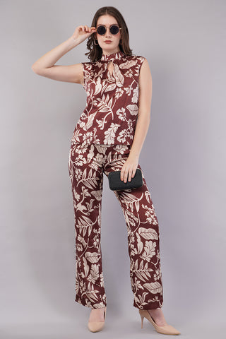 Women's Satin Ankle Length Co-Ord Set for Women